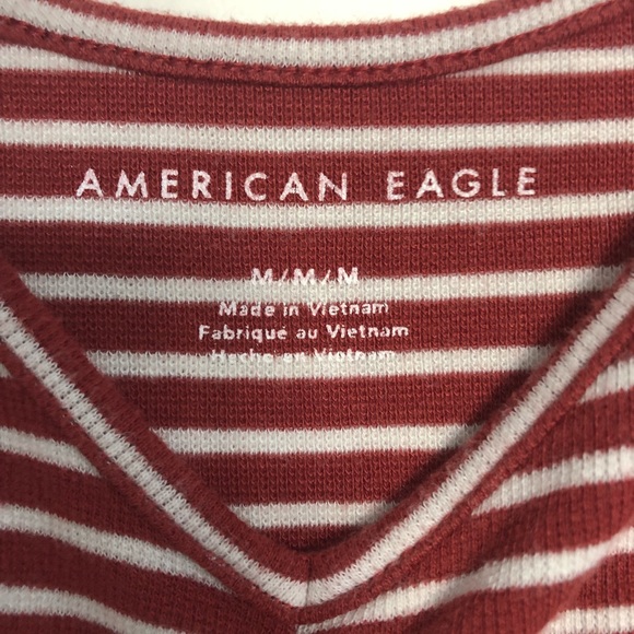 American Eagle red and white striped crop top. - Picture 2 of 3
